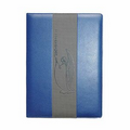 Blue Folio Pad Holder w/ Silver Center Band (8.39"x5.7")